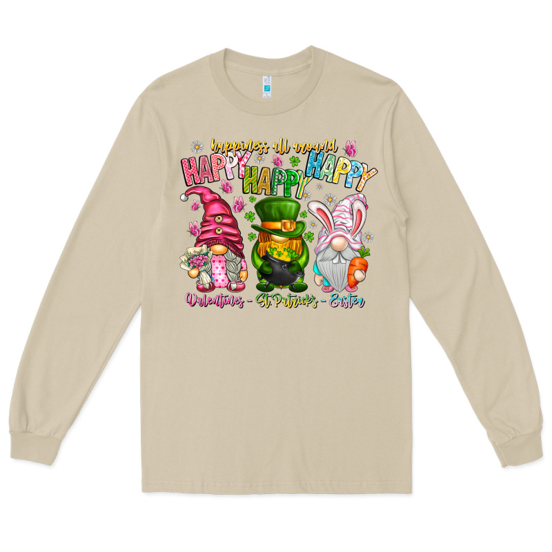 Happiness All Around Happy Valentines Patrick East Long Sleeve Tee by CowhideDigitalArt | Teevron