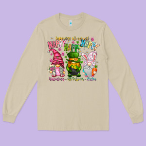 Happiness All Around Happy Valentines Patrick East Long Sleeve Tee Designed By Cowhidedigitalart