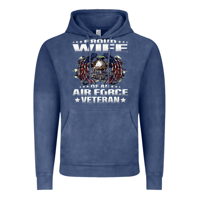 Proud Wife Of An Air Force Veteran Military Vet Spouse Gifts Premium M Vintage Hoodie by Craftify | Teevron