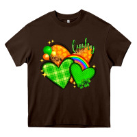 Chocolate Brown St. Patrick's Day hearts St. Patricks day Heavy Core Tee - HowdyJamesFarm