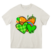 Cream St. Patrick's Day hearts St. Patricks day Heavy Core Tee - HowdyJamesFarm