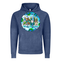 Vintage Denim merry christmas Vintage Hoodie - CowhideDigitalArt