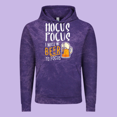 Hocus Pocus I Need Beer To Focus Funny Halloween Witch 1 Vintage Hoodie Designed By Inspiradesign