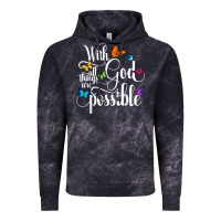 Cloud Black With God All Things Are Possible  Religious Butterfly Art Vintage Hoodie - InspiraDesign