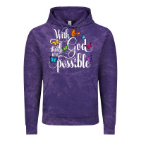 Cloud Purple With God All Things Are Possible  Religious Butterfly Art Vintage Hoodie - InspiraDesign