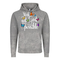 Cloud Rock With God All Things Are Possible  Religious Butterfly Art Vintage Hoodie - InspiraDesign