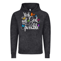 Vintage Black With God All Things Are Possible  Religious Butterfly Art Vintage Hoodie - InspiraDesign