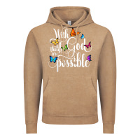 Vintage Coffee With God All Things Are Possible  Religious Butterfly Art Vintage Hoodie - InspiraDesign