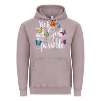 Vintage Zinc With God All Things Are Possible  Religious Butterfly Art Vintage Hoodie - InspiraDesign