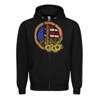 Black Peace Sign Zipper Hoodie - JahusDesignShop
