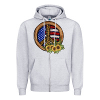 Heather Grey Peace Sign Zipper Hoodie - JahusDesignShop