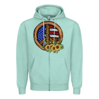 Seafoam Peace Sign Zipper Hoodie - JahusDesignShop