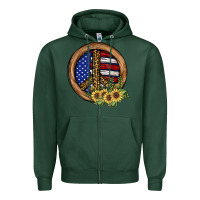 Sports Green Peace Sign Zipper Hoodie - JahusDesignShop