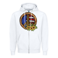 White Peace Sign Zipper Hoodie - JahusDesignShop