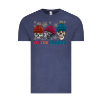Vintage Denim tis the season skull winter Vintage Tee - FaDigitalArtStudio
