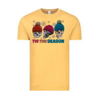 Vintage Mustard tis the season skull winter Vintage Tee - FaDigitalArtStudio