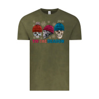 Vintage Olive tis the season skull winter Vintage Tee - FaDigitalArtStudio