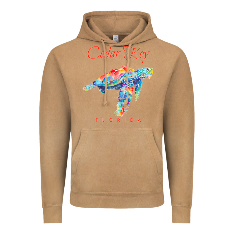 Cedar Key Florida Watercolor Sea Turtle Sweatshirt Vintage Hoodie by InspiraDesign | Teevron