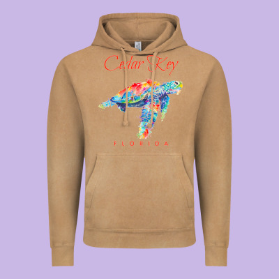 Cedar Key Florida Watercolor Sea Turtle Sweatshirt Vintage Hoodie Designed By Inspiradesign