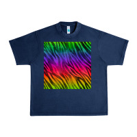Navy colorful zebra seamless pattern Urban Heavy Tee - BundleAndBundleShop