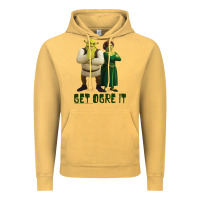 Vintage Mustard Shrek Fiona & Shrek Get Ogre It Text Poster Vintage Hoodie - InspiraDesign