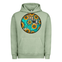 Pigment Oil Green Round western pattern Urban Hoodie - Jasminsmagicworld