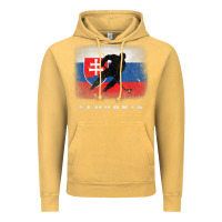 Vintage Mustard Slovakia Ice Hockey Slovak Flag Vintage Hoodie - InspiraDesign