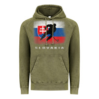Vintage Olive Slovakia Ice Hockey Slovak Flag Vintage Hoodie - InspiraDesign