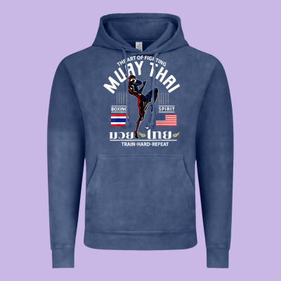 Thailand American Flag Muay Thai Boxing Train Hard Repeat T Shirt Vintage Hoodie Designed By Inspiradesign