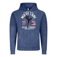 Vintage Denim thailand american flag muay thai boxing train hard repeat t shirt Vintage Hoodie - InspiraDesign
