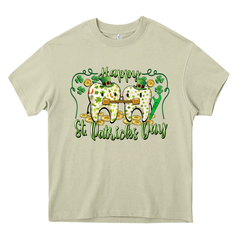 Happy St. Patrick's Day Tooth Dentist Heavy Core Tee by CowGirlArtShop | Teevron