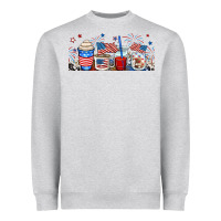 Heather Grey 4th of july coffe cups Heavyweight Sweatshirt - RanaPortraitStore