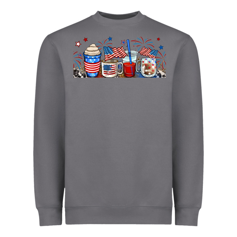 4th Of July Coffe Cups Heavyweight Sweatshirt by RanaPortraitStore | Teevron