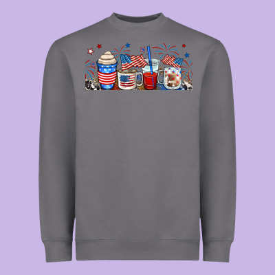 4th Of July Coffe Cups Heavyweight Sweatshirt Designed By Ranaportraitstore