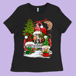 Christmas Gnome Truck Ladies Tee Designed By Bundleandbundleshop