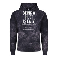 Cloud Black Funny Pilot Gift Being A Pilot Is Easy Vintage Hoodie - ArtChic