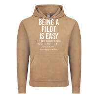 Vintage Coffee Funny Pilot Gift Being A Pilot Is Easy Vintage Hoodie - ArtChic