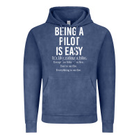 Vintage Denim Funny Pilot Gift Being A Pilot Is Easy Vintage Hoodie - ArtChic