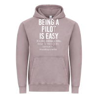 Vintage Zinc Funny Pilot Gift Being A Pilot Is Easy Vintage Hoodie - ArtChic