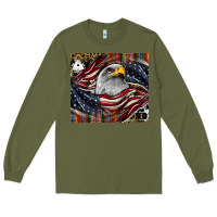 Army Green American eagle Long Sleeve Tee - CowhideDigitalArt