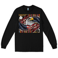 Black American eagle Long Sleeve Tee - CowhideDigitalArt