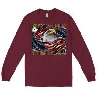 Burgundy American eagle Long Sleeve Tee - CowhideDigitalArt