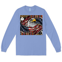 Colony Blue American eagle Long Sleeve Tee - CowhideDigitalArt