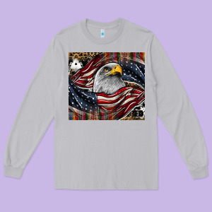 American Eagle Long Sleeve Tee Designed By Cowhidedigitalart