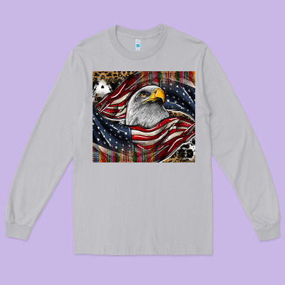 American Eagle Long Sleeve Tee Designed By Cowhidedigitalart
