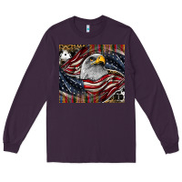 Plum American eagle Long Sleeve Tee - CowhideDigitalArt