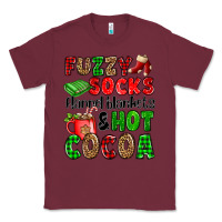 Burgundy fuzzy socks flannel blankets and hot cocoa Classic Tee - OliviaCreatesArt