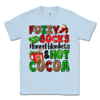 Dusty Blue fuzzy socks flannel blankets and hot cocoa Classic Tee - OliviaCreatesArt