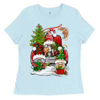 Baby Blue christmas gnome truck Ladies Tee - BundleAndBundleShop