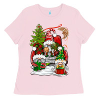 Bubblegum Pink christmas gnome truck Ladies Tee - BundleAndBundleShop